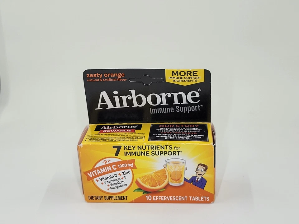 Soporte Inmunológico Aerotransportado Zesty Orange 10 Pestaña Efervescente EXP NOV 2026 Foto 1 de 2