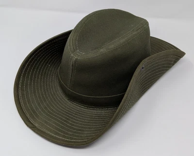 Broner USA Outback Safari Hat 6 ¾ Olive Canvas Chin Cord Hiking Gorpcore - Image 1 of 4