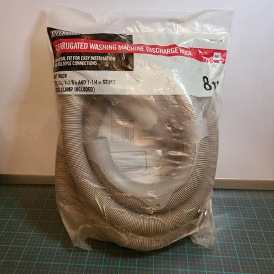 Everbilt 8 pés Mangueira de descarga de máquina de lavar corrugada, compatível com 1",1-1/8" e 1-1/4" - Imagem 1 de 4