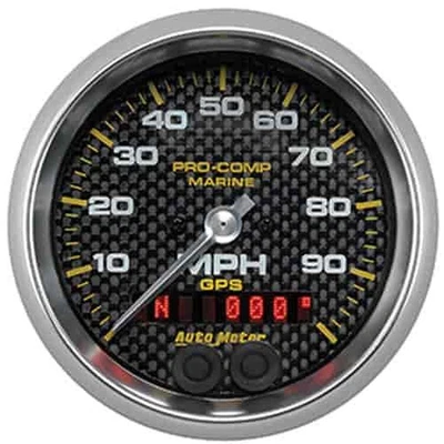 Auto Meter 200636-40 Pro-Comp Carbon Fiber Marine Speedometer Diameter: 3-3/8 Ra - Image 1 of 4