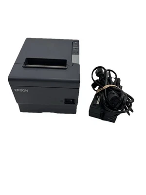 Epson TM-T88V M244A POS Thermal Receipt Printer USB Serial + AC Adapter Tested 1 - Image 1 of 4