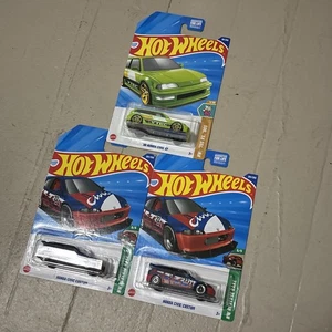 2025 Hot Wheels grün Honda Civic EG + Honda Civic Custom 3 Stück - Bild 1 von 5
