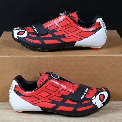 Sapatos de ciclismo de estrada Pearl Izumi Pro Leader II UE 38 vermelho preto carbono BOA 3 parafusos - Imagem 1 de 4