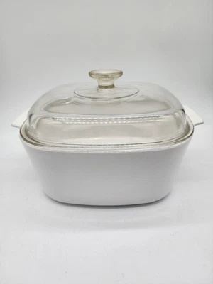 Corning Ware Just White 5 Liter Casserole Dutch Oven A-5-B w/Pyrex Lid A-12-C - Image 1 of 4