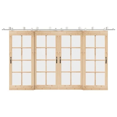 Kit Binari Porta Scorrevole 400 cm Acciaio Inossidabile Argento vidaXL - Immagine 1 di 2