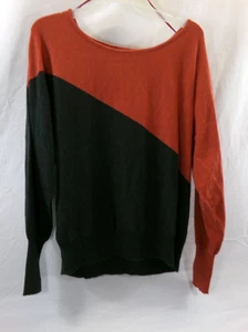 Madison & Hudson Women's Rust/Dark Gray Crewneck Color Blocked Sweater Size M - Picture 1 of 13
