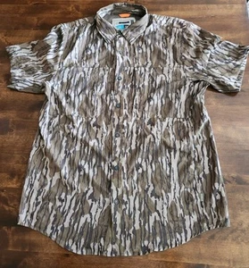 Magellan Mossy Oak Bottomland Camo Men's Medium S/S Shirt Fishing Gear Vented - Picture 1 of 15