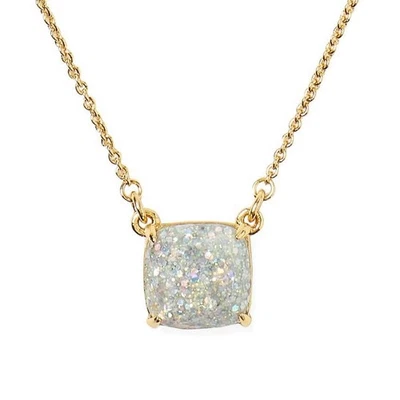 NWT Kate Spade Cause a stir Square Pendant Necklace $42 Opal Gold - Image 1 of 4
