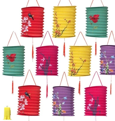 Paper Lanterns with Led Lights Hanging Japanese Paper Lamps for Middle Autumn - Image 1 of 4