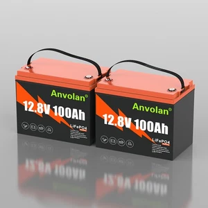 Batteria 2X12V 100Ah LiFePO4 batteria litio 100A BMS batteria solare camper camper - Foto 1 di 13