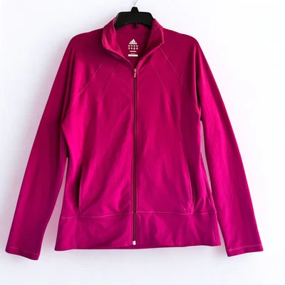 Adidas Women's Magent Lightweigth Full Zip Climalite Jacket With Pockets Size L - Image 1 of 4