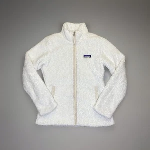 Patagonia Women’s Size XS Full Zip White Sherpa Pockets Turtle Neck Lined - Picture 1 of 5