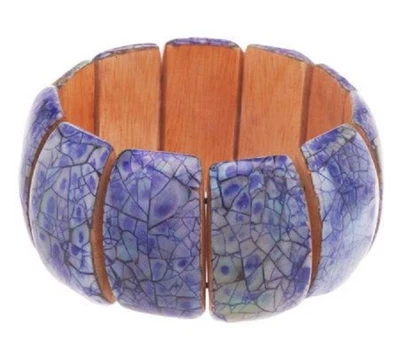 Pulseira elástica QVC Lee Sands laminada craquelada - Imagem 1 de 3