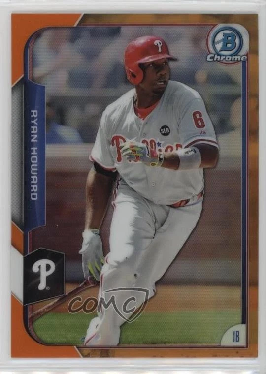 2015 Bowman Chrome Orange Refractor /25 Ryan Howard #18 - Image 1 of 2