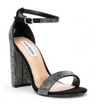 STEVE MADDEN Carrson черный кристалл высокие каблуки танцы коктейль официальный блеск 8 - Изображение 1 из 4