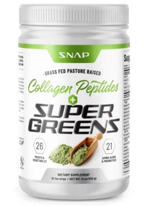 Organic Super Greens Collagen Peptides Powder, Healthy Hair & Skin - 30 Servings - Picture 1 of 9