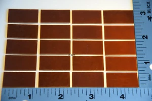 0203,50 - 20 OPALESCENT WOODLAND BROWN 1/2" x 1" DÜNNES BULLSEYE GLAS 90 COE - Bild 1 von 1