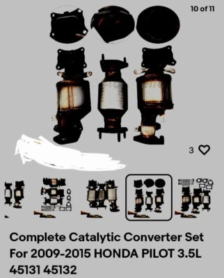 Полный комплект каталитического преобразователя для 2009-2015 HONDA PILOT 3,5 л - Изображение 1 из 4