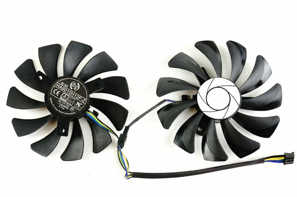 Pair Fans Cooler Fan For MSI GTX 1050 1060 1660 2060 960 P106 HA9010H12F-Z 85MM - Image 1 of 1
