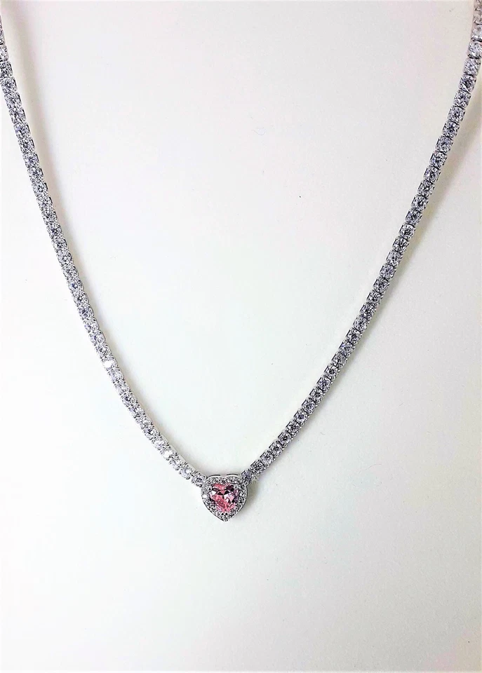 Collana tennis con cuore centrale Gioia Argento 925 CCL65 R - Immagine 1 di 1