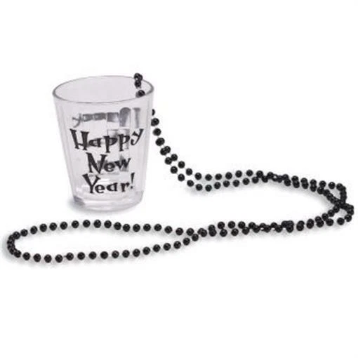 Feliz Año Nuevo Shot Glass con Cuentas Plástico Año Nuevo Fiesta Decoraciones y Suministros Foto 1 de 1