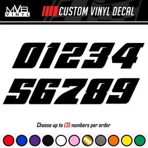 Racing Numbers Vinyl Decal Sticker | Dirt Bike Plate Number BMX Competition 502 - Picture 1 of 6