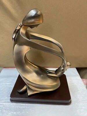 Estatua de bronce madre e hijo oro 22kt Foto 1 de 4