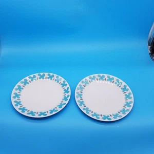 2 pc Permastone Genuine Ironstone dinner plate "SPRING GARDEN" 20066 Mid Century - Picture 1 of 4