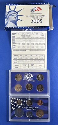 10 coin 2005 United States Mint Proof Set in original box with COA #827 - Image 1 of 4