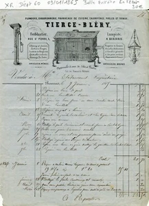 Dépt 60 - Beauvais 5 Rue St Pierre - Belle Entête d'un Lampiste Ferblantier 1865 - Picture 1 of 1