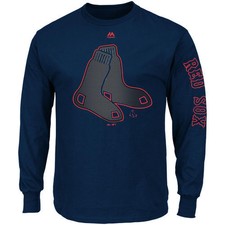 Majestic Boston Red Sox Navy Up and Over Long Sleeve T-Shirt - Mlb