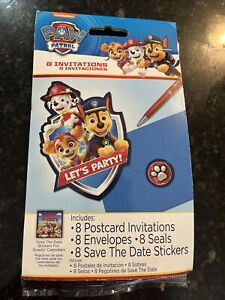 8ct Paw Patrol Invitations Invites Birthday Party Favor Party Supplies - NEW