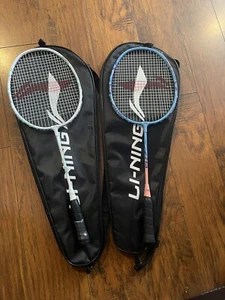 Li Ning Badminton Racket Set of 2 for Kids Adult with Bag - Picture 1 of 14