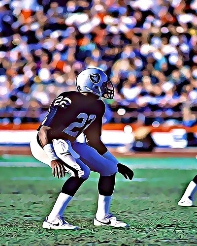 Mike Haynes GridironArt 8x10 art photo Raiders unsigned Patriots - Image 1 of 1