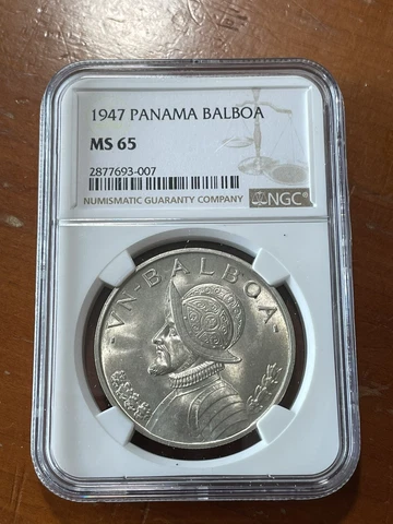 1947 Panama Balboa Silver- NGC MS 65 Cover