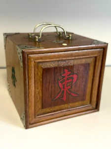 Mah Jong Antique 1920s Wooden Box 148 Tiles jokers nice vintage marjong set - Picture 1 of 13