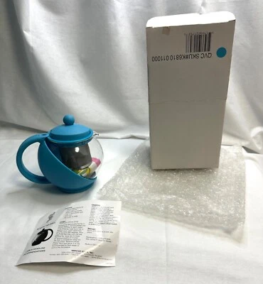 Cesta infusor de bola de chá azul de plástico com alça para chá solto nova caixa aberta - Imagem 1 de 4