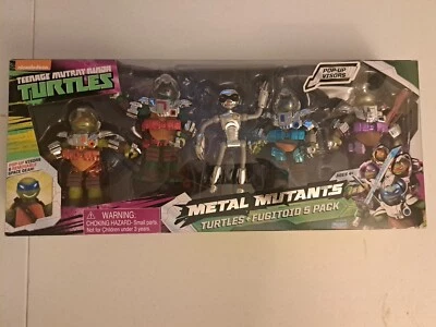 TMNT 2015 Teenage Mutant Ninja Turtles Metal Mutants Turtles + Fugitoid paquete de 5 Foto 1 de 2