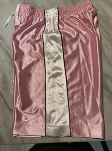 Youth girls Nike shorts. Pink & white with maroon strips. NWOT. SIZE Med. - Picture 1 of 2