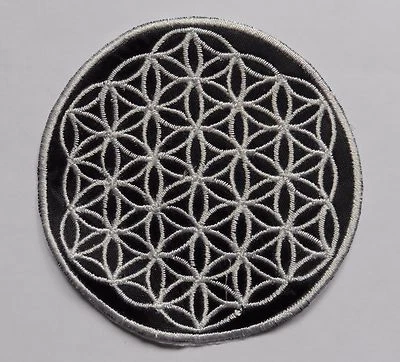 Round Sew On Patch * Nepalese Made * 8.5cm * Flower of Life - Various Colours - Image 1 of 4
