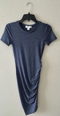 Vestido Treasure & Bond Side Ruched Azul Tamanho XXS NOVO SEM ETIQUETAS - Imagem 1 de 4