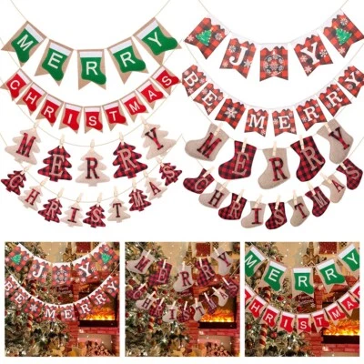 Stilvolle Innendekoration mit einem fröhlich gestalteten Sackleinen Banner 14er - Bild 1 von 4