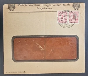 1923 Germany Window Cover ties 2 stamps cd Sangerhausen VDP - Bild 1 von 2