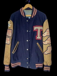 1970s Letterman Lettermen Jacket Tulsa Oklahoma Track & Field Patches Vintage - Bild 1 von 13
