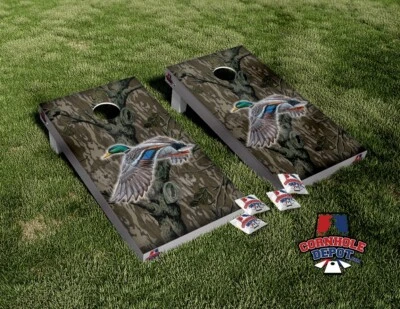 Camo Duck Hunting Cornhole Board Vinyl Wrap Skins Laminated Sticker Set Decal - Image 1 of 4