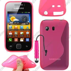 Housse Coque Silicone S-line Gel Rose pour Samsung Galaxy Y S5360 + Mini Stylet - Photo 1 sur 1