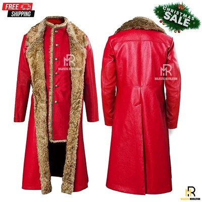 Christmas Chronicles Santa Claus Cosplay Costume Suit Real Leather Coat & Vest - Image 1 of 3