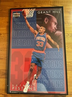 Vtg. 1995 Grant Hill Autographed Costacos Bros. Poster Detroit Lions Charity Auc - Image 1 of 4