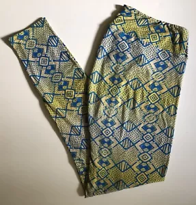LuLaRoe TC Leggings Tall & Curvy SZ 12-24 Women’s Ladies Blue Yellow - Picture 1 of 3