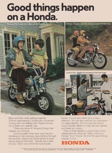 1974 Honda Motorcycles: Good Things Happen On a Honda Vintage Print Ad - Picture 1 of 1
